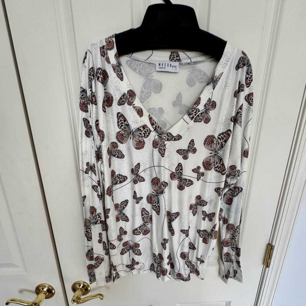 Mason Grey Butterfly Top Sz Small or Medium Perfect Condition So Soft Fabric
